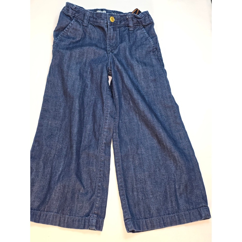 Gymboree Girls Size 7 Wide Leg Denim Jeans Dark Wash Cotton Adorable Chic